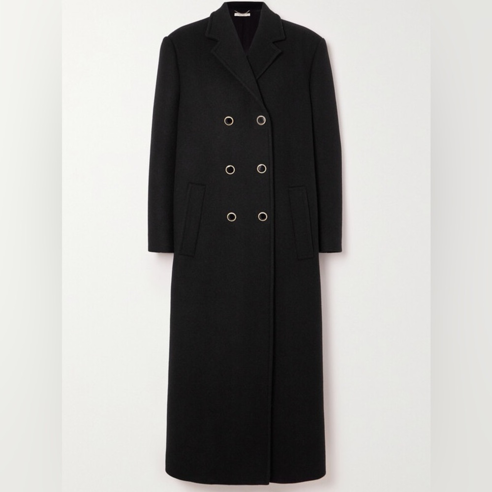 Alessandra Rich Double-breasted Wool-felt Coat - Black